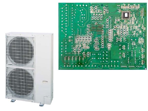 ヒートポンプ制御基板の失敗事例画像